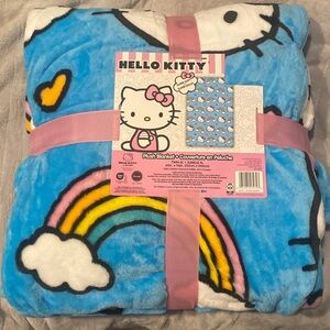 NWT Hello Kitty Blue Rainbow 🌈 Blanket. 60”x90”. Size Twin XL.
